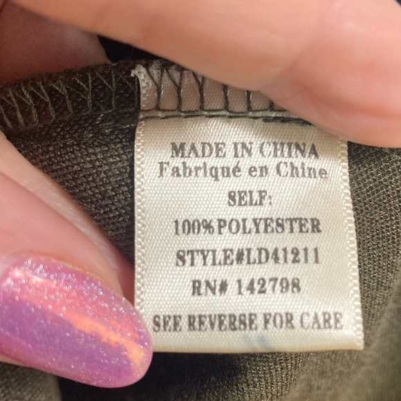 LOVE RICHE Vegan Suede Western Shift Dress with Pockets in Moss Green - Size S - Picture 7 of 10